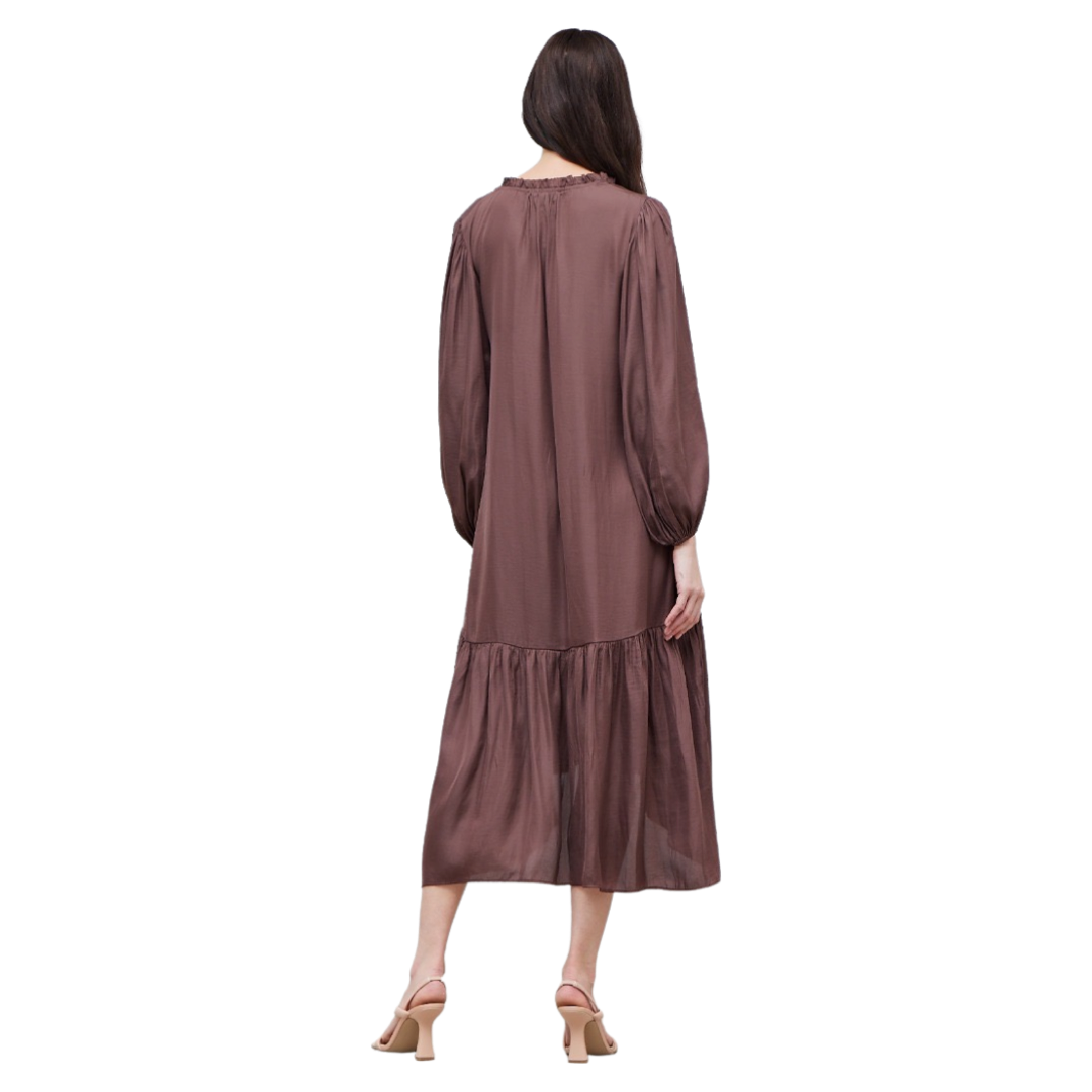 Apparel- Grade and Gather Solid Maxi Dress