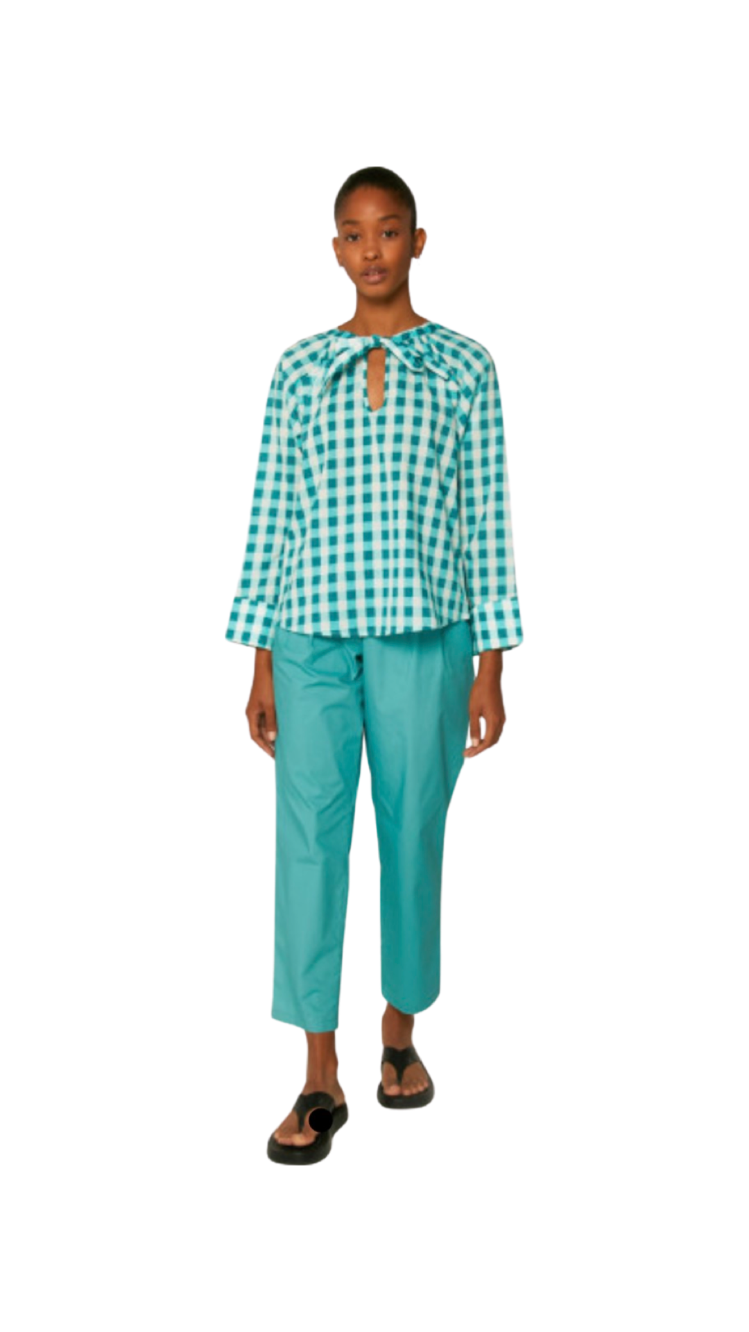 Apparel- Compania Fantastica Blue Gingham Long Sleeve Top