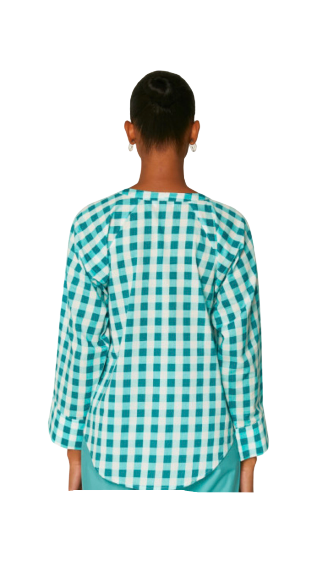 Apparel- Compania Fantastica Blue Gingham Long Sleeve Top
