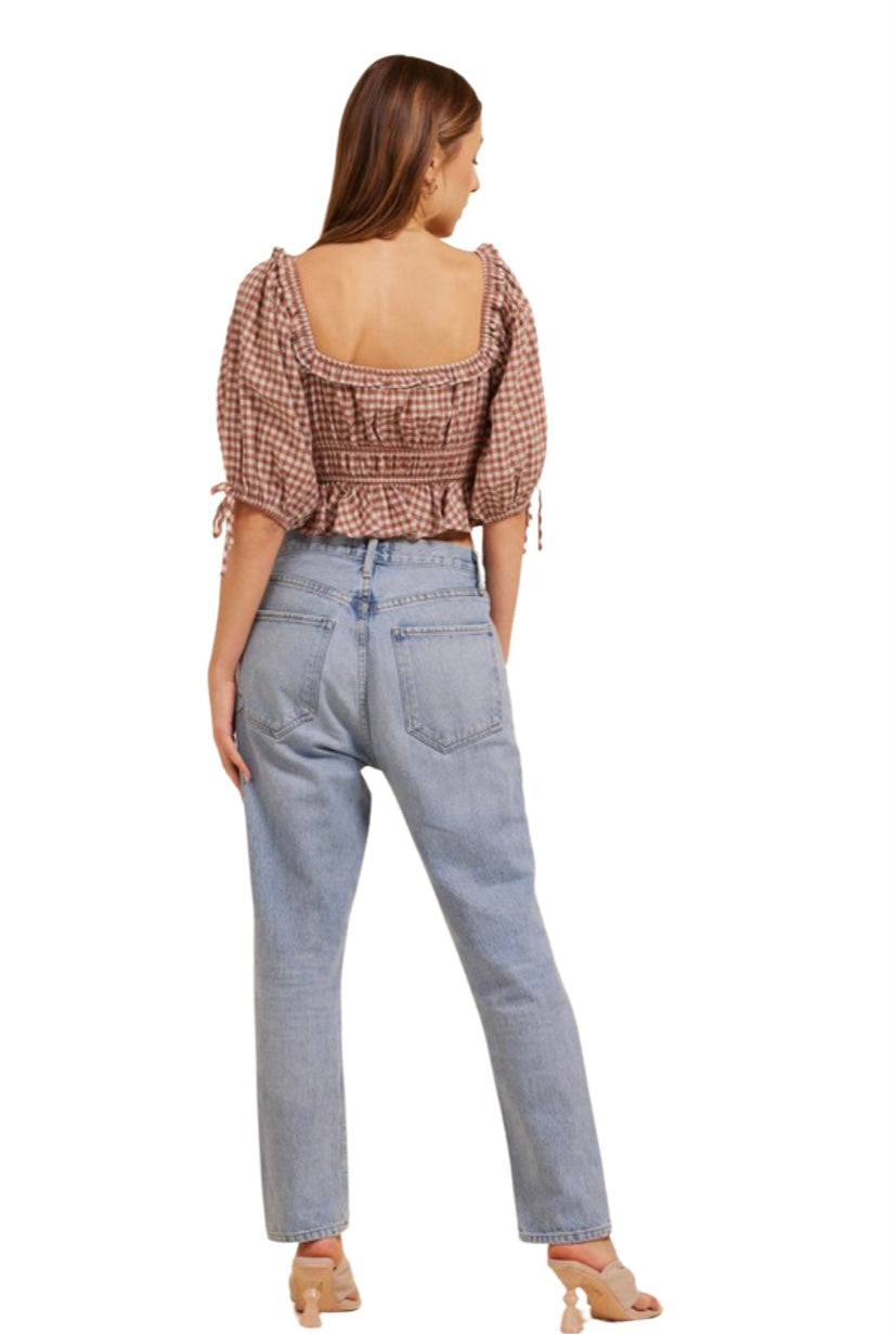 Apparel- Moodie Gingham Cropped Top
