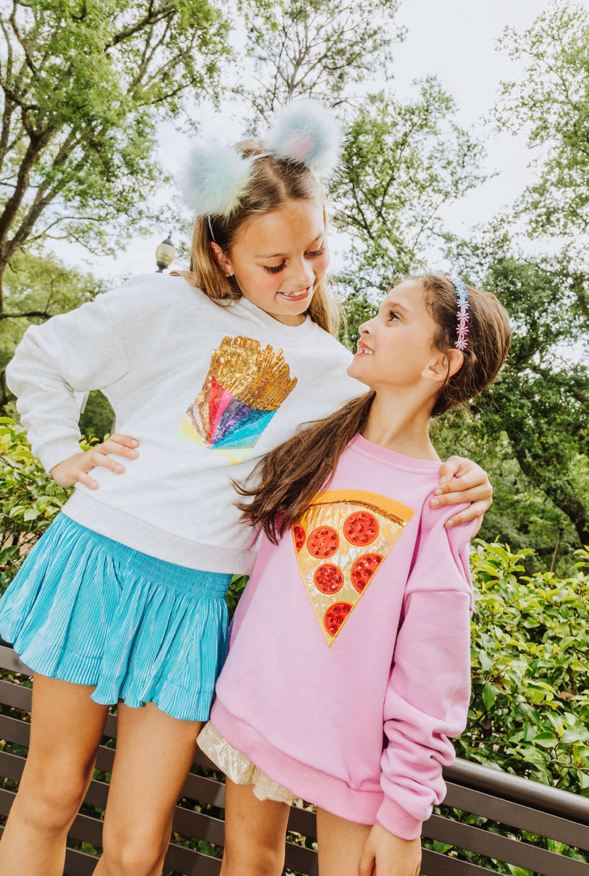 Girls- Queen of Sparkles Pizza Sweatshirt