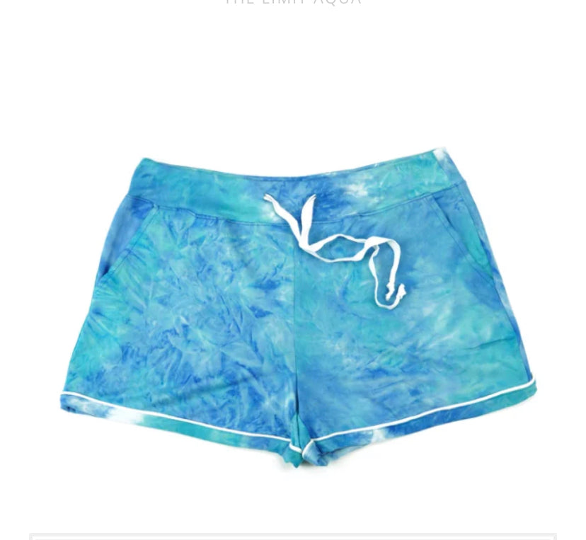 Apparel- Hello Mello Dyes The Limit Lounge Shorts Aqua