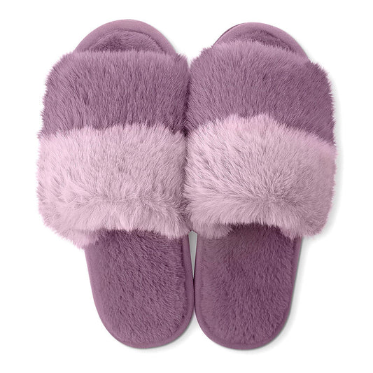 Slippers- Hello Mello Cotton Candy Puff Slippers in Grape