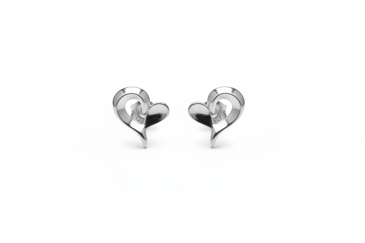 Earrings- M&E Bling Heart Shaped Studs