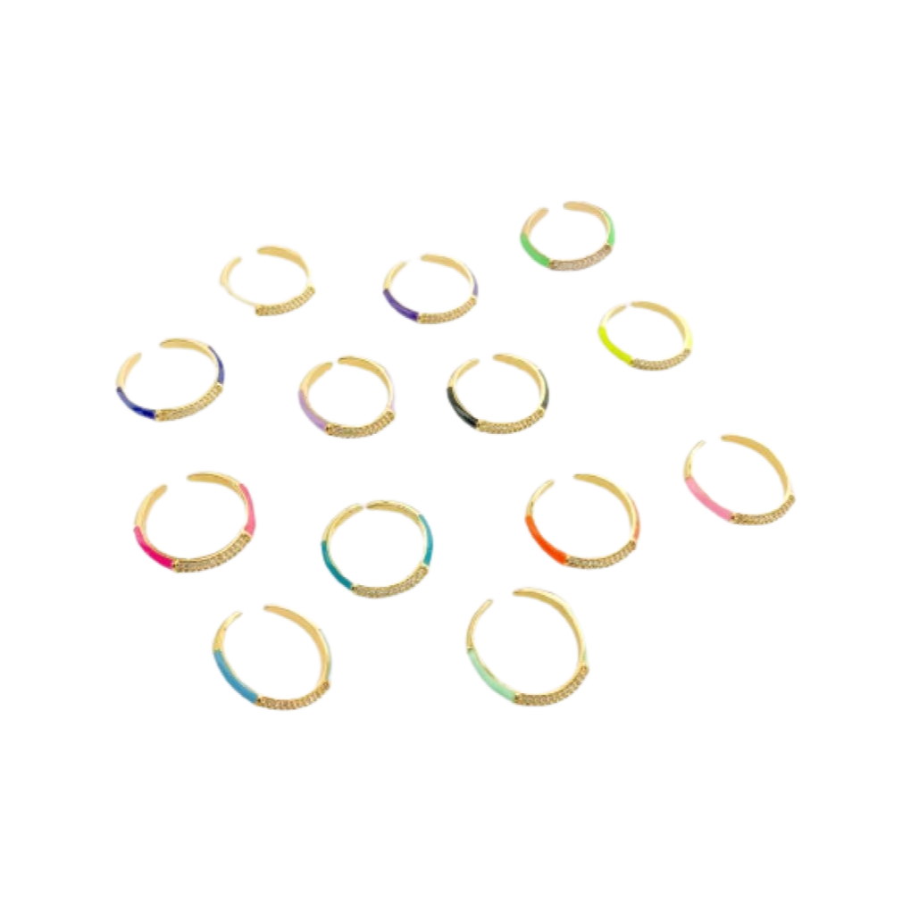 Rings- M&E Bling CZ Enamel Rings