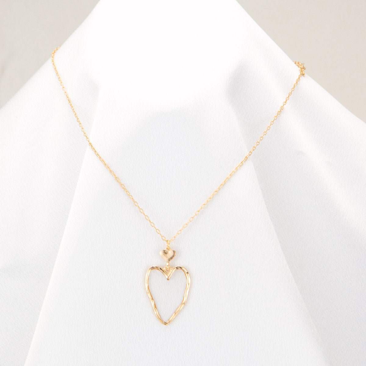 Necklaces- Royal Standard Devotion Heart Necklaces Gold/Clear