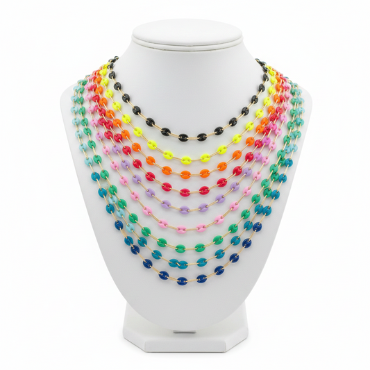 Necklaces- M&E Bling Mariner and Gold Paperclip Chain